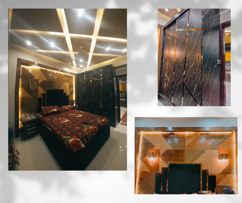 Custom furnished bedroom in Karachi 2-bed flat
