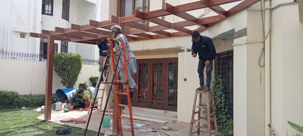 Jointed together in the same pergola shape as before