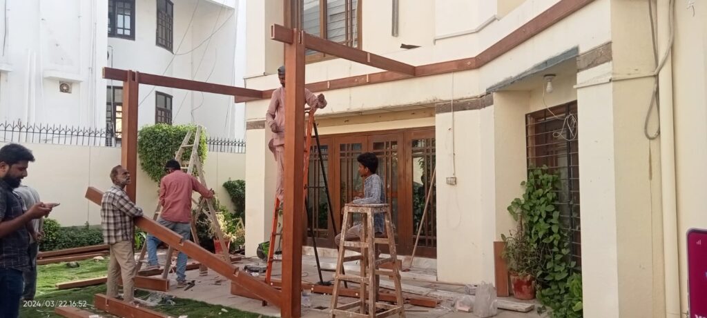 Jointed together in the same pergola shape as before